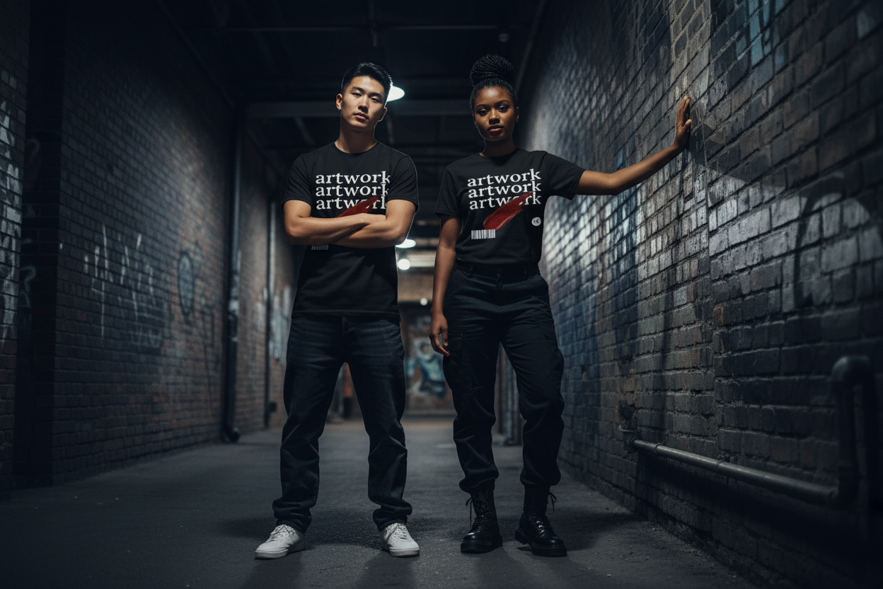 Black unisex graphic T-shirt with crew neck and short sleeves, front text artwork artwork artwork