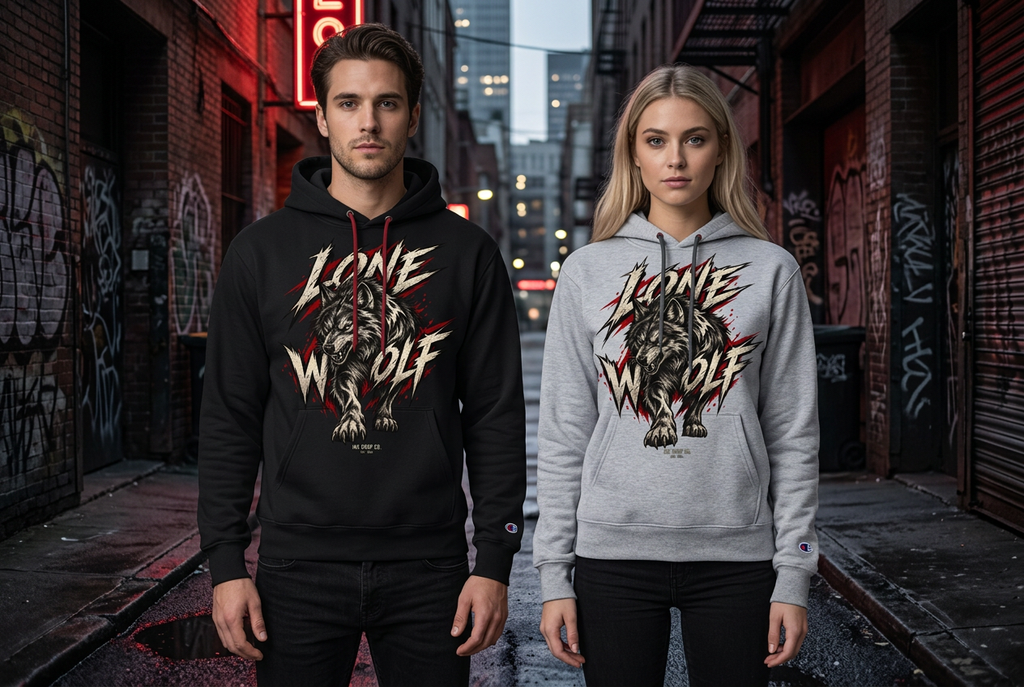 Lone Wolf Unisex Graphic Champion Hoodie