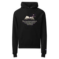 Black unisex pullover hoodie with hood, kangaroo pocket, and front multicolor graphic