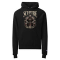 Black unisex pullover hoodie with SCEPTRE graphic on chest, hood and drawstrings