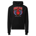 Champion black unisex hoodie with Broken Heart graphic on front and kangaroo pocket
