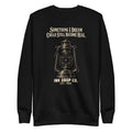 Black unisex crewneck sweatshirt with front lantern graphic print