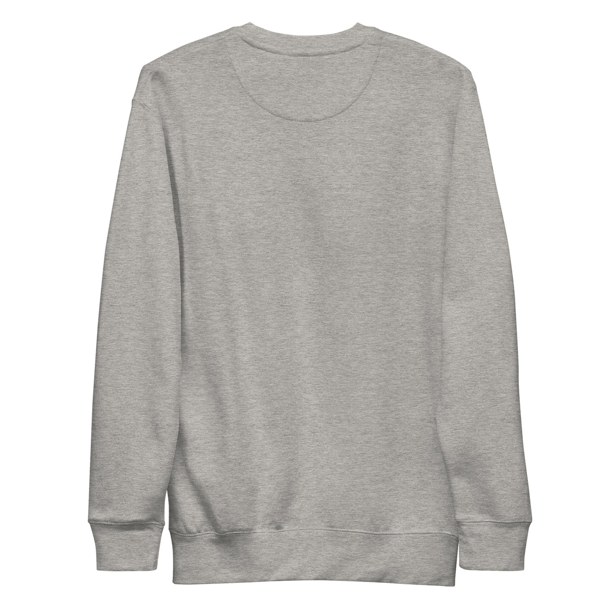 Carbon grey crewneck sweatshirt, plain back view