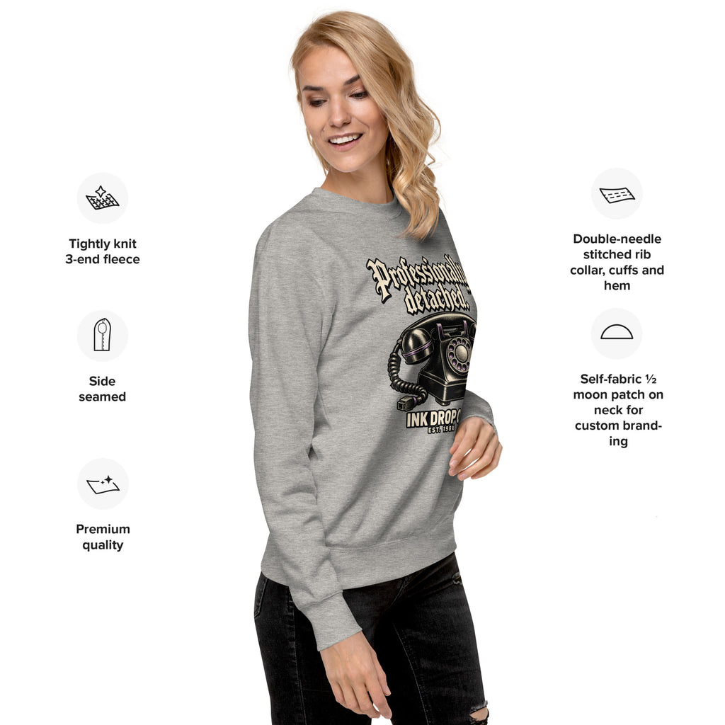 Light heather gray unisex crewneck sweatshirt with front chest graphic