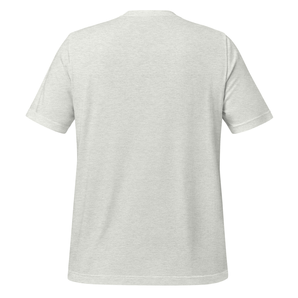 Light grey unisex T-shirt, plain back view