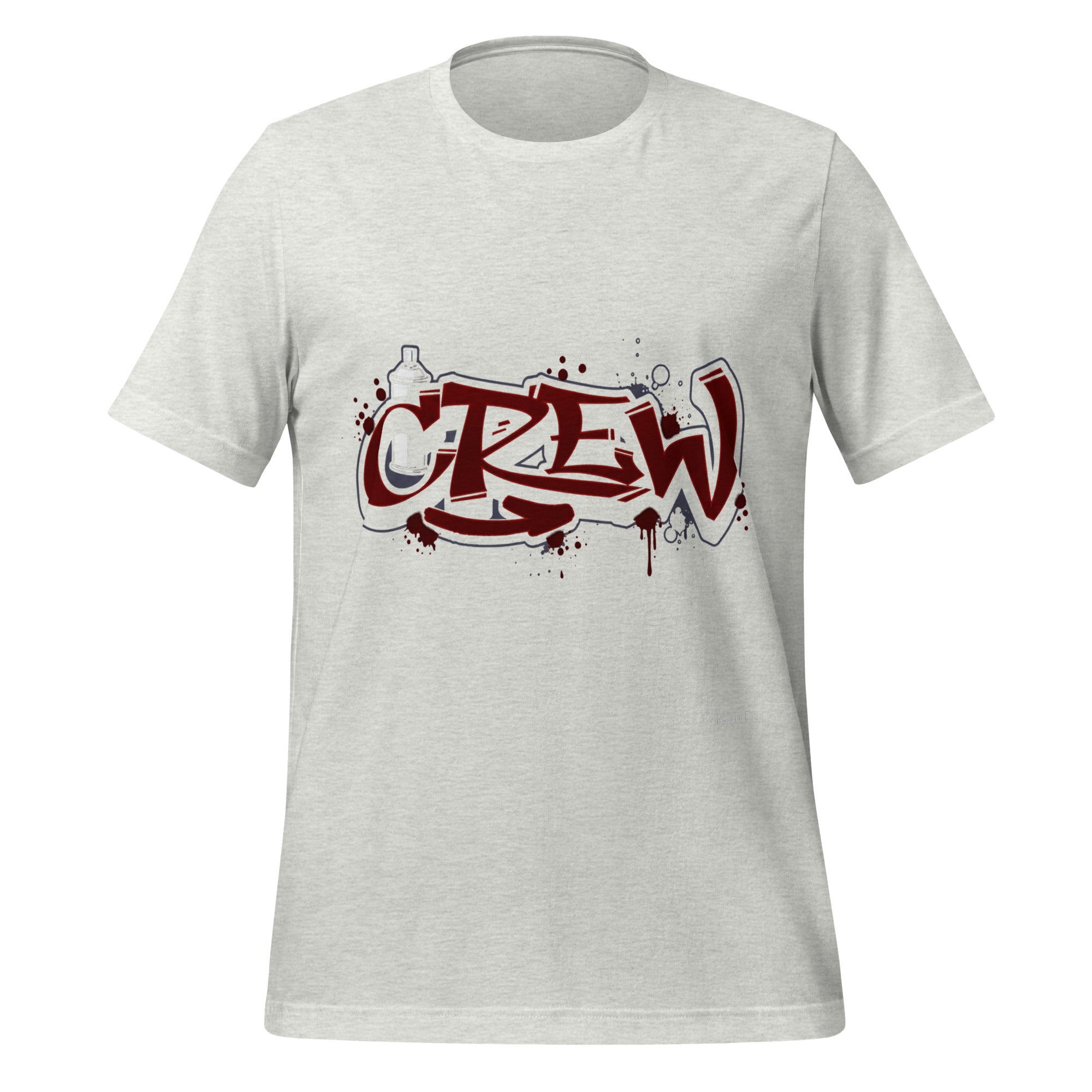 Men's graphic crewneck t-shirt, light gray, front red/black logo print