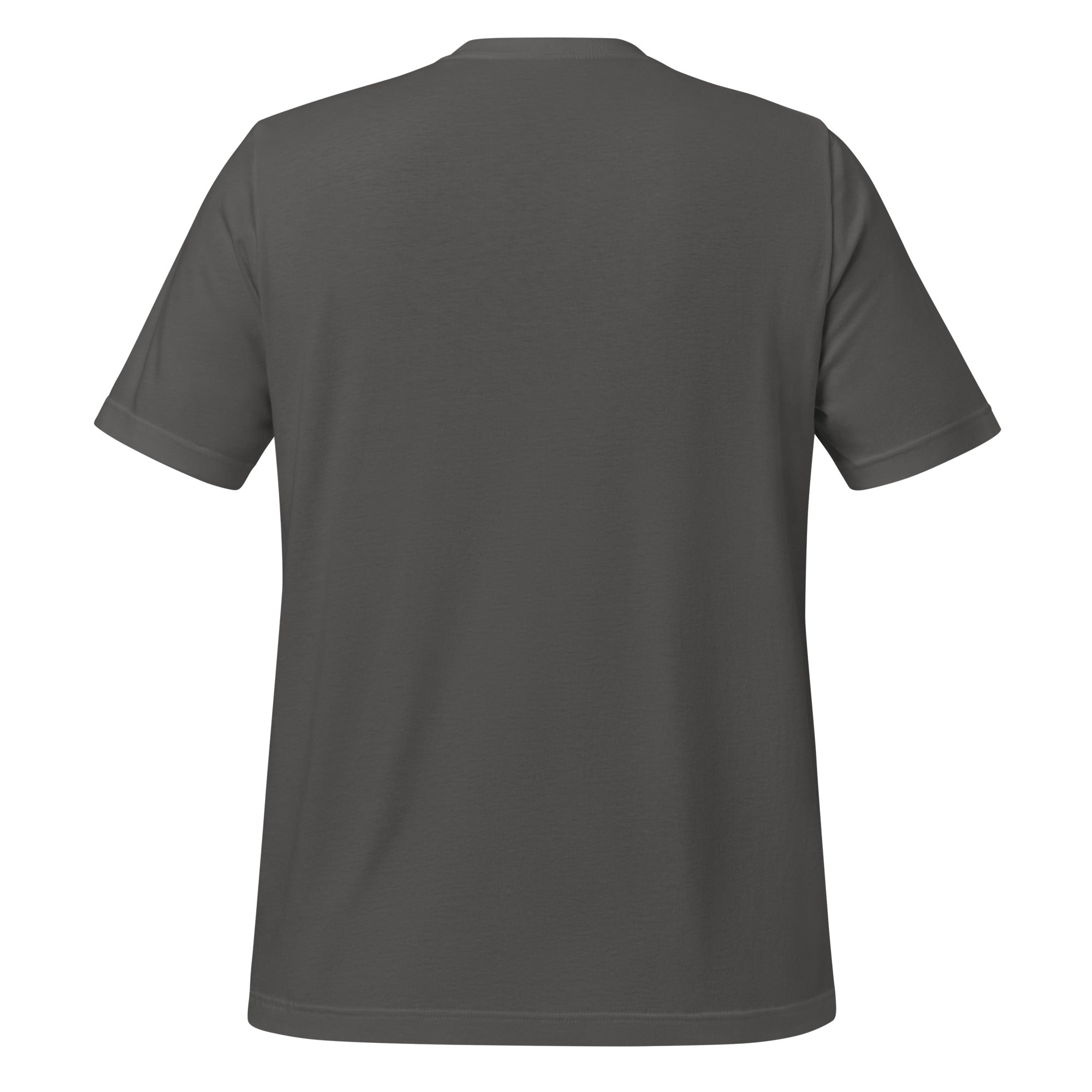 Unisex graphic T-shirt, asphalt back view