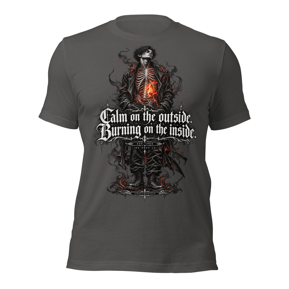 Anxiety women's graphic tee, asphalt gray with front graphic print and text