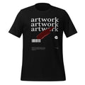 Men's graphic T-shirt, black, crew neck, front red brushstroke artwork print