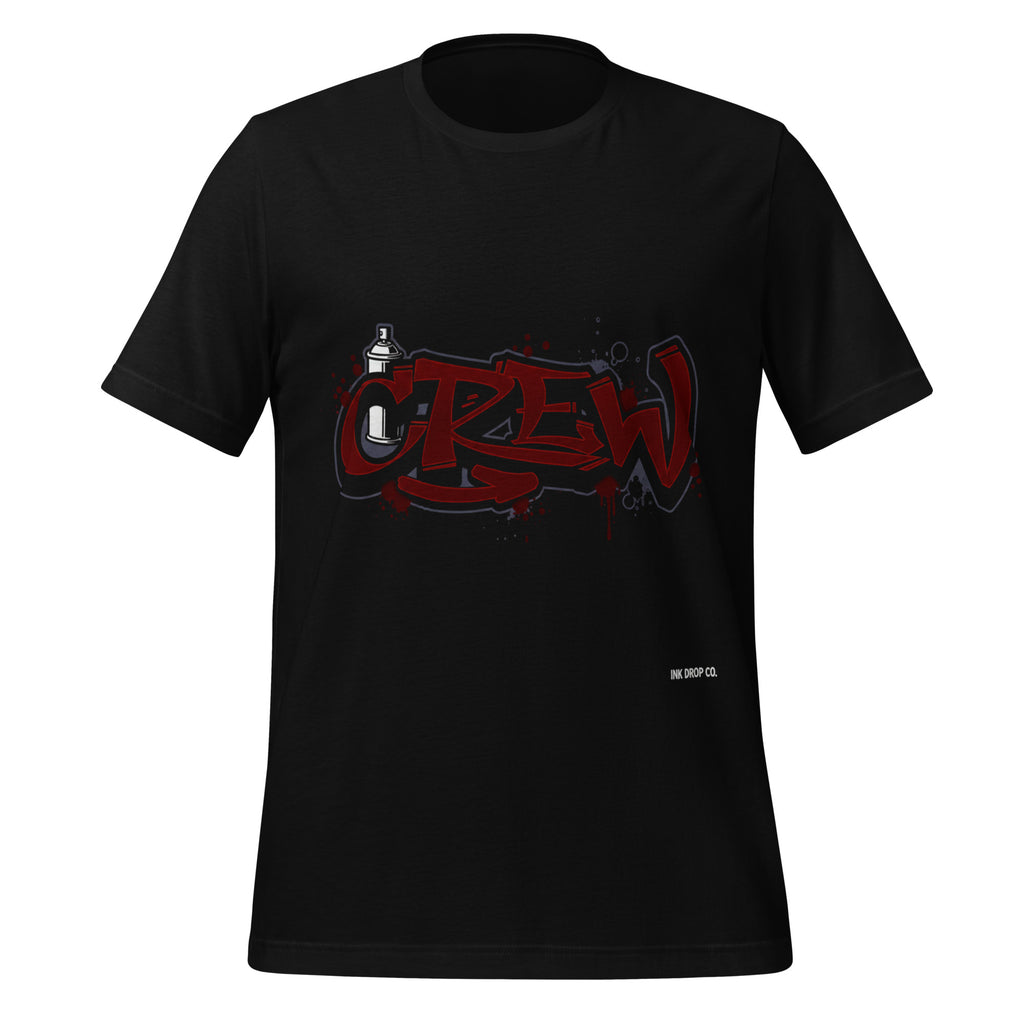 Men's graphic crewneck t-shirt, black, front red/black logo print