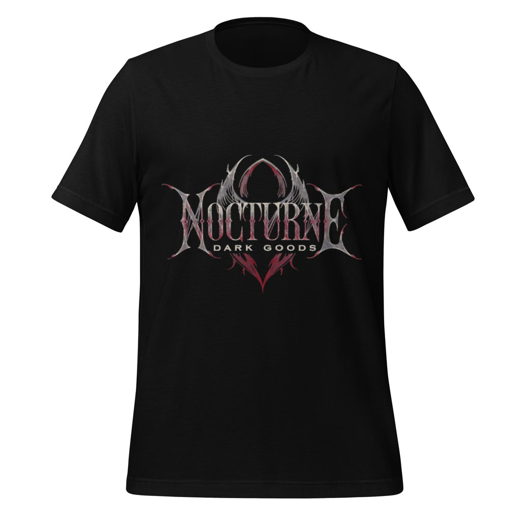 Black unisex graphic T-shirt with centered front occult eye logo and “Dark Goods” text