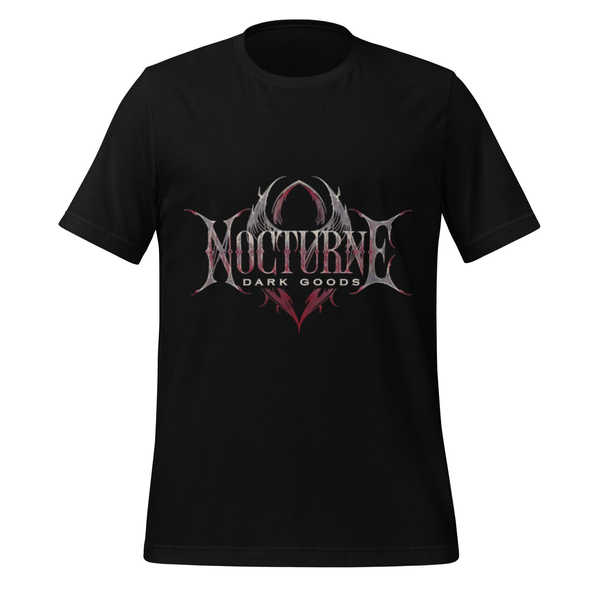 Black unisex graphic T-shirt with centered front occult eye logo and “Dark Goods” text