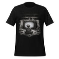 Men's black graphic crewneck T-shirt with front artwork print