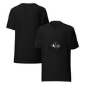 Black men’s graphic T-shirt with large all-seeing eye face and drip details