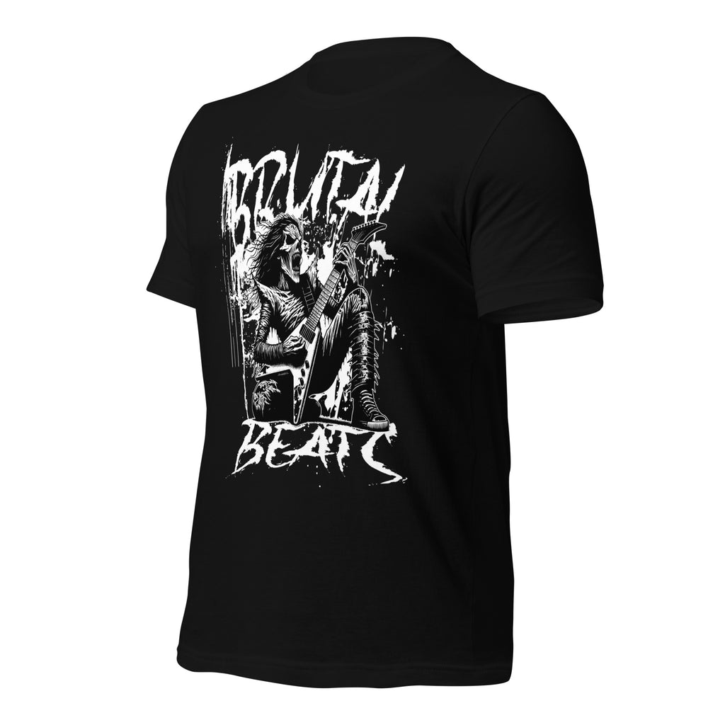 Unisex graphic T-shirt in black with back guitarist print