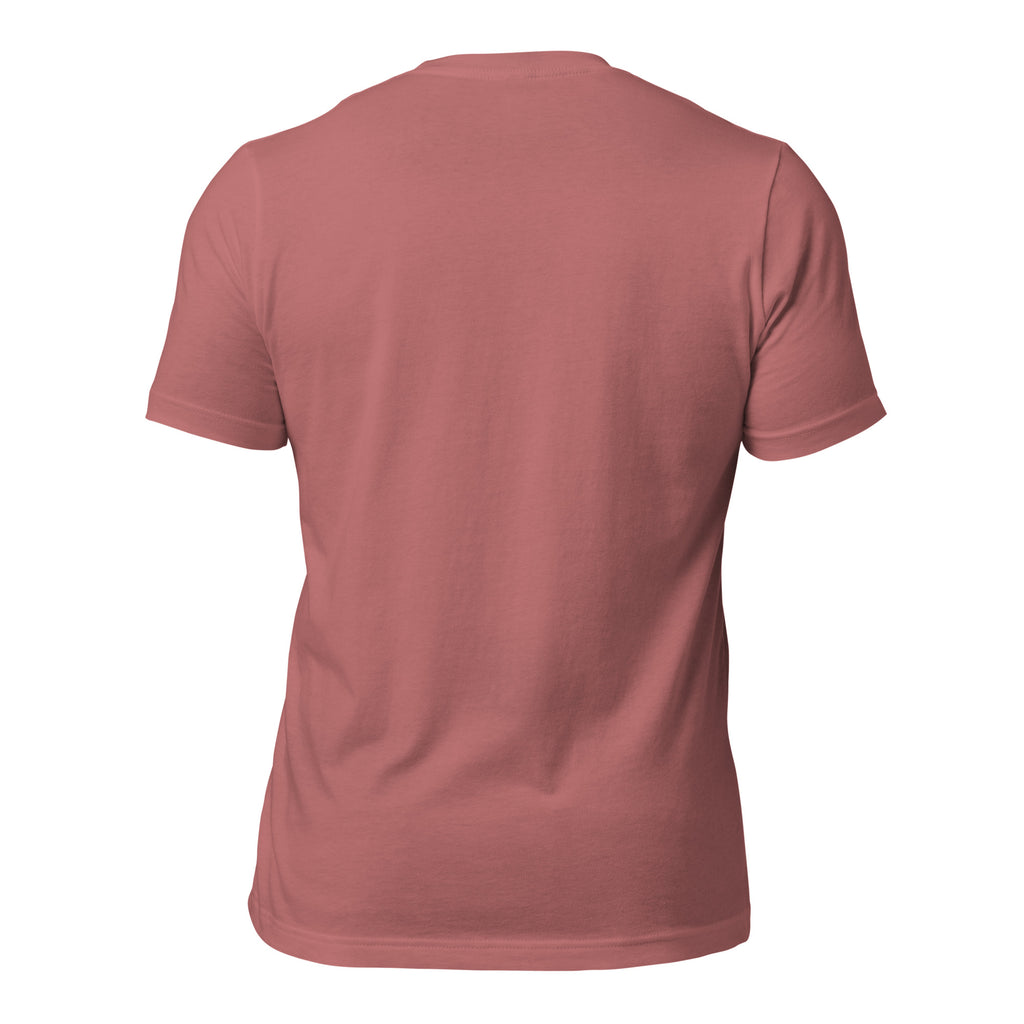 Mauve unisex crew-neck T-shirt, plain back view