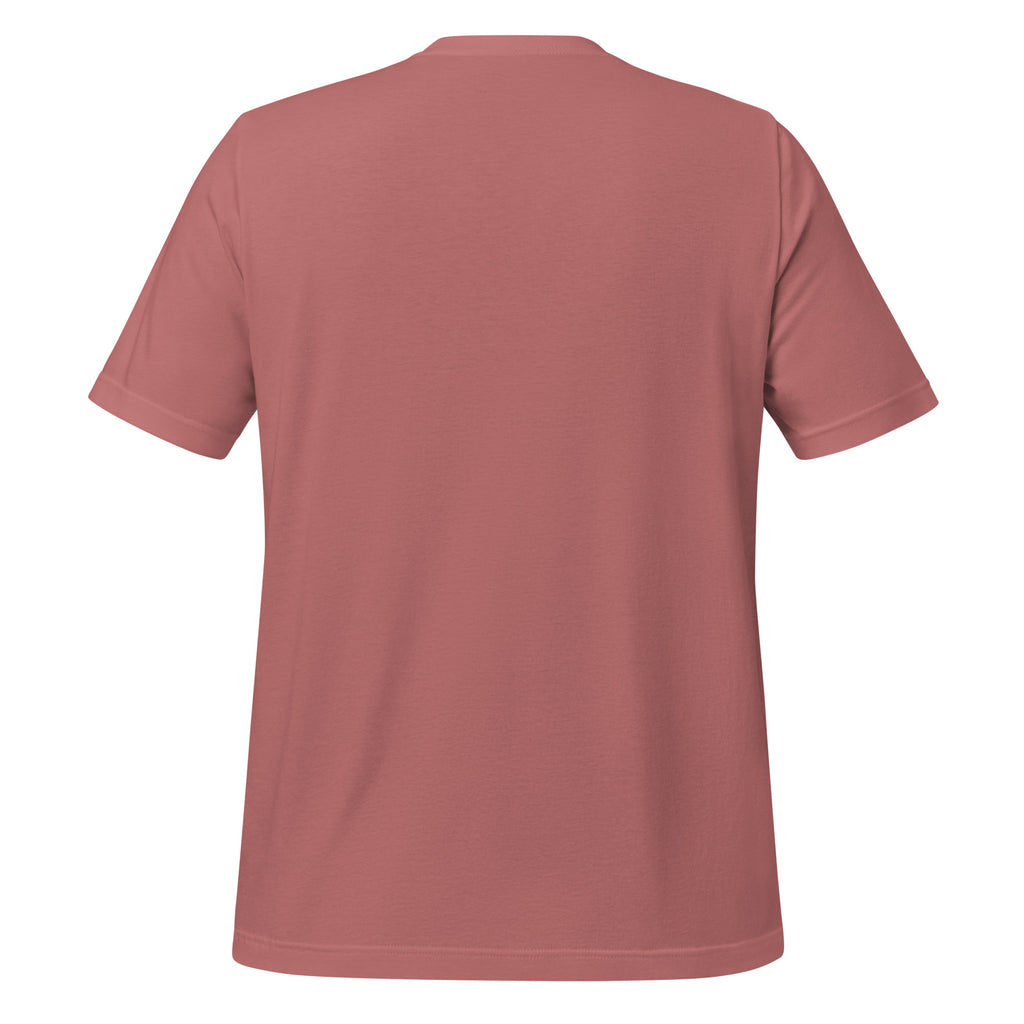Mauve unisex T-shirt, plain back view
