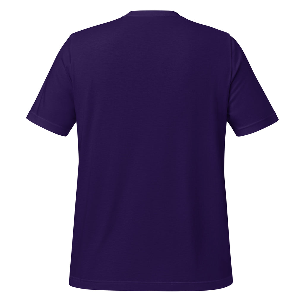 Team Purple crew-neck T-shirt, plain back view with short sleeves