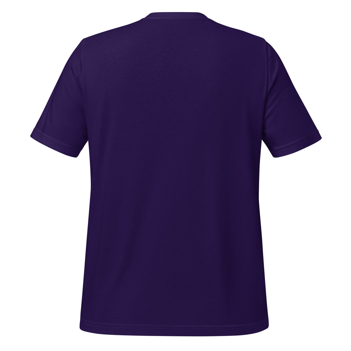 Team Purple crew-neck T-shirt, plain back view with short sleeves
