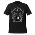 Vintage black graphic tee with guitar-and-wings front print
