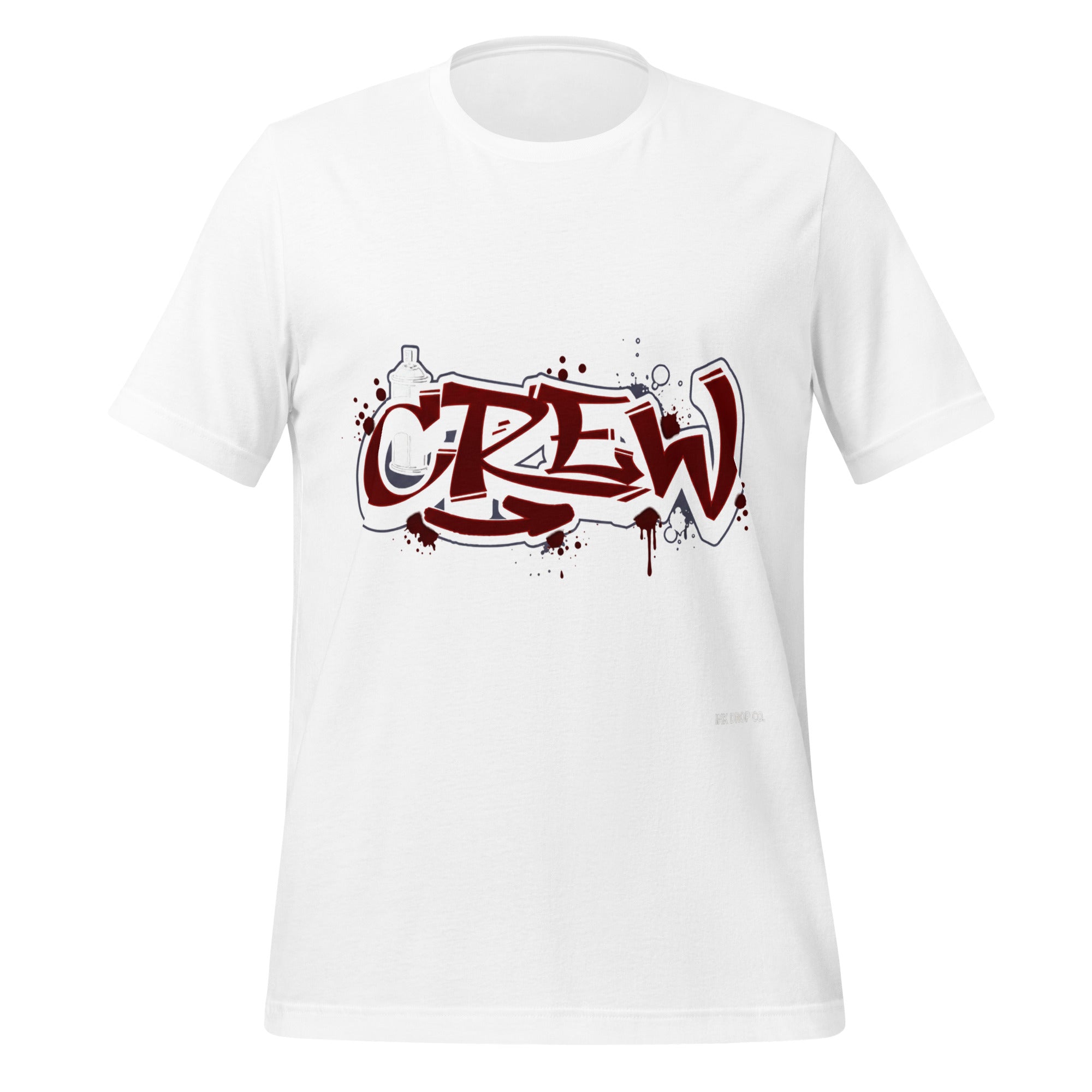 Men's graphic crewneck t-shirt, white, front red/black logo print